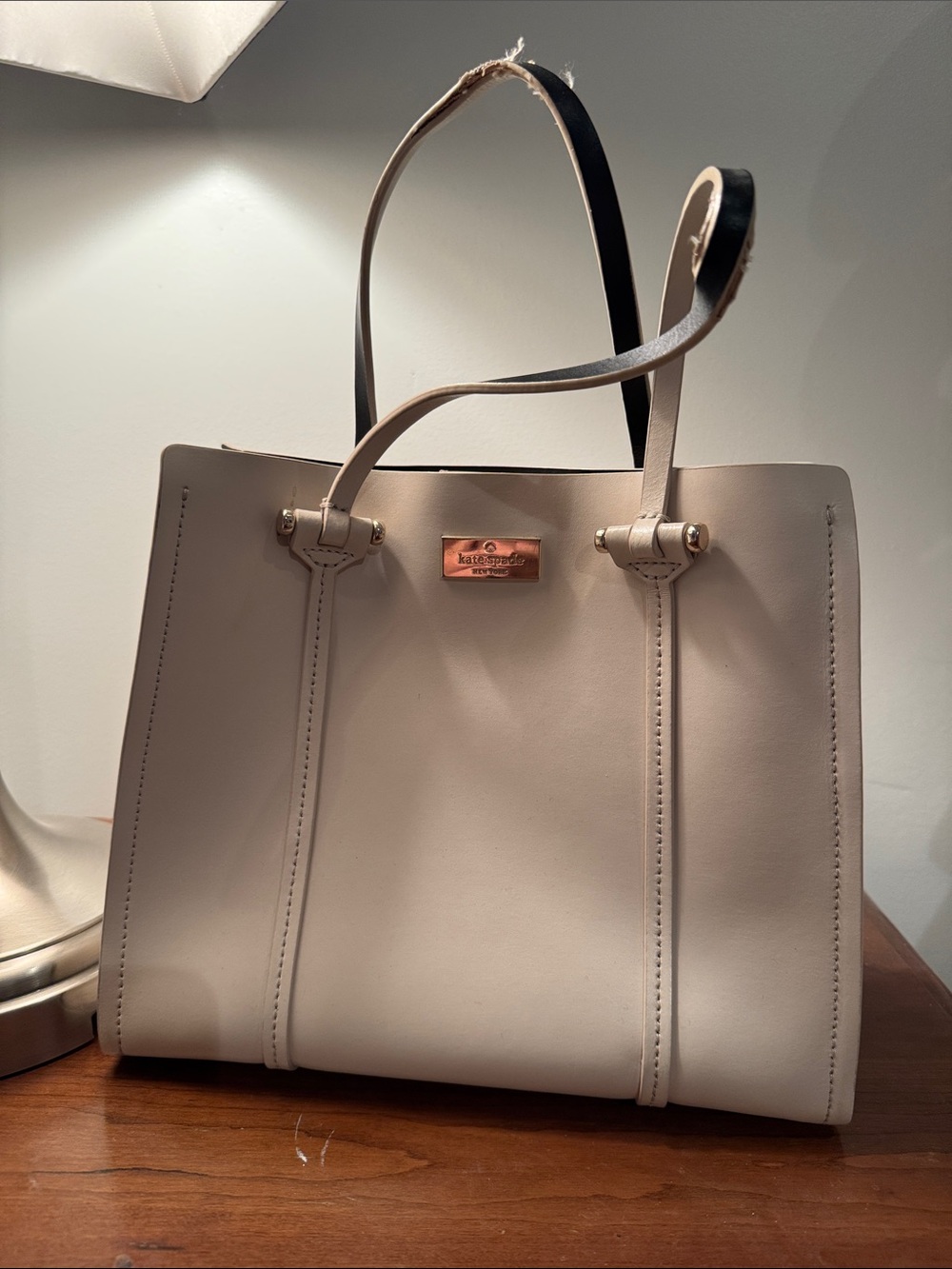 kate spade Beige Tote with Gold Hardware